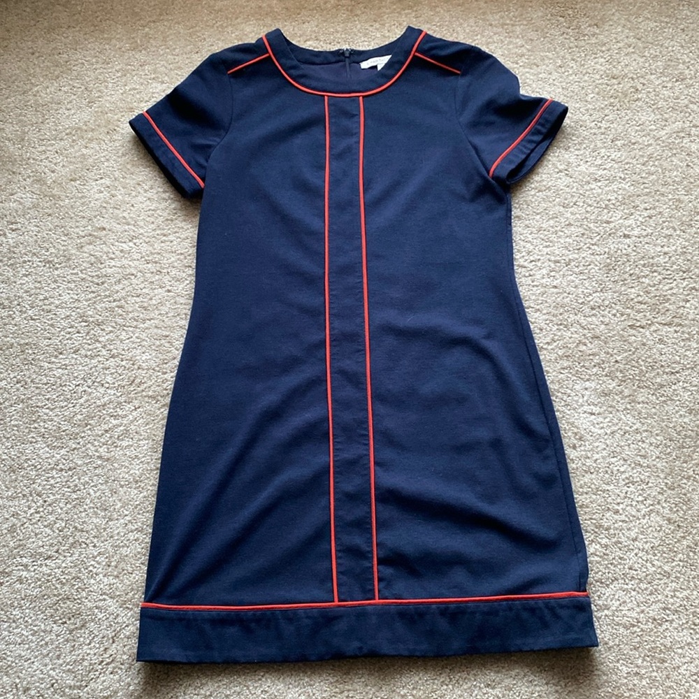 Stitch fix navy dress with red piping, size large